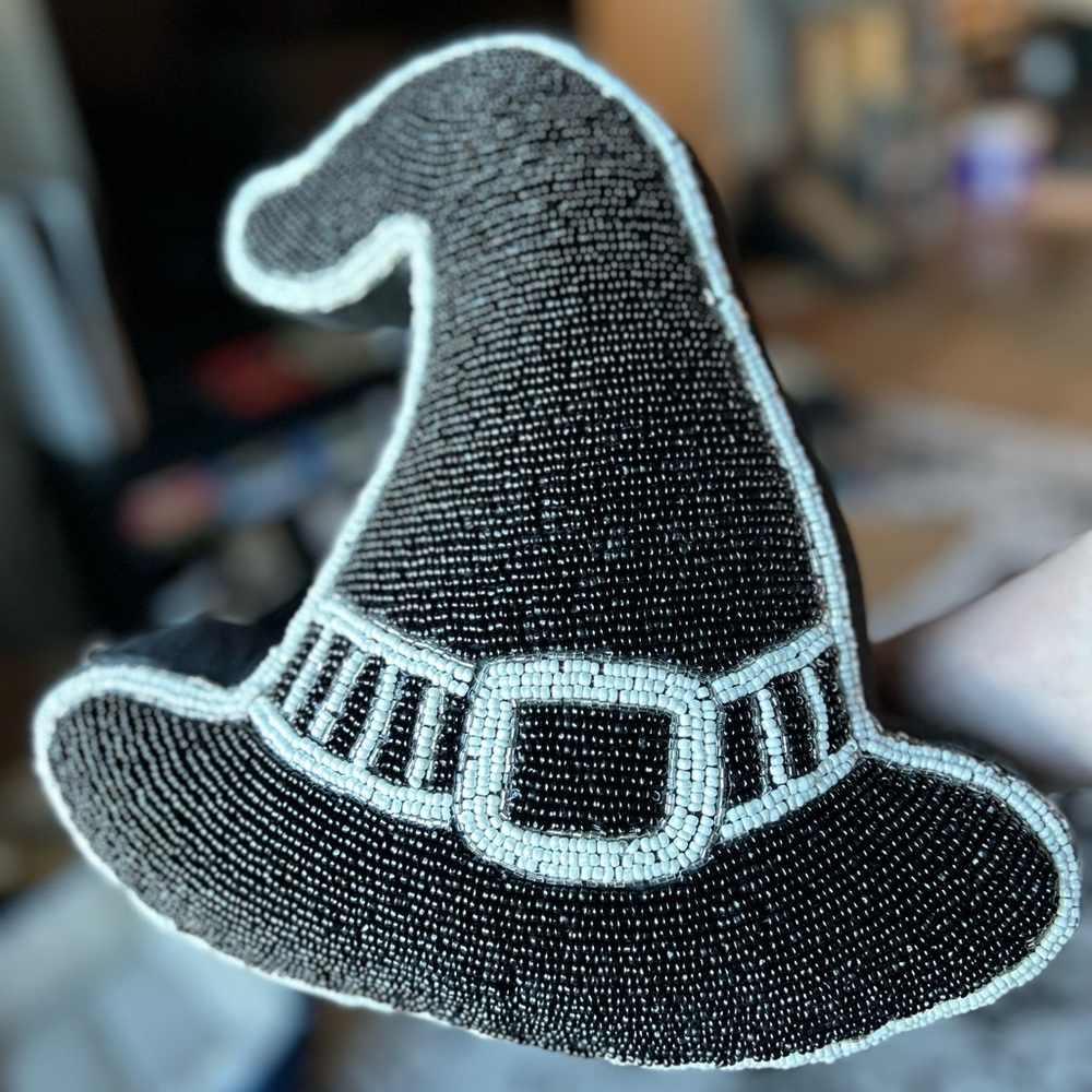 Beaded Witch Hat/Ghost Halloween pillows